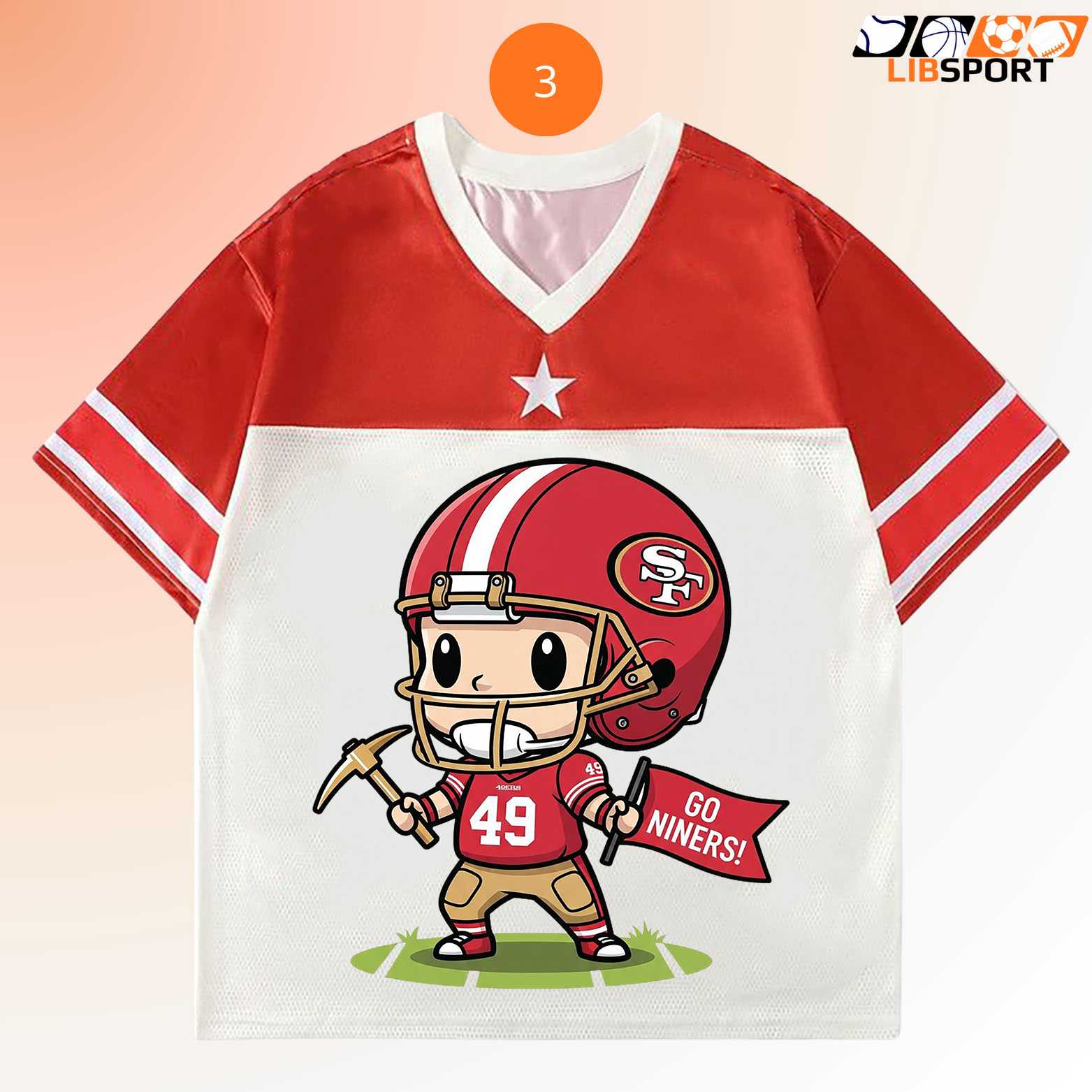Kawaii 49ers Chibi Jersey, Cute San Francisco 49ers Shirt, Fan Unisex Tee
